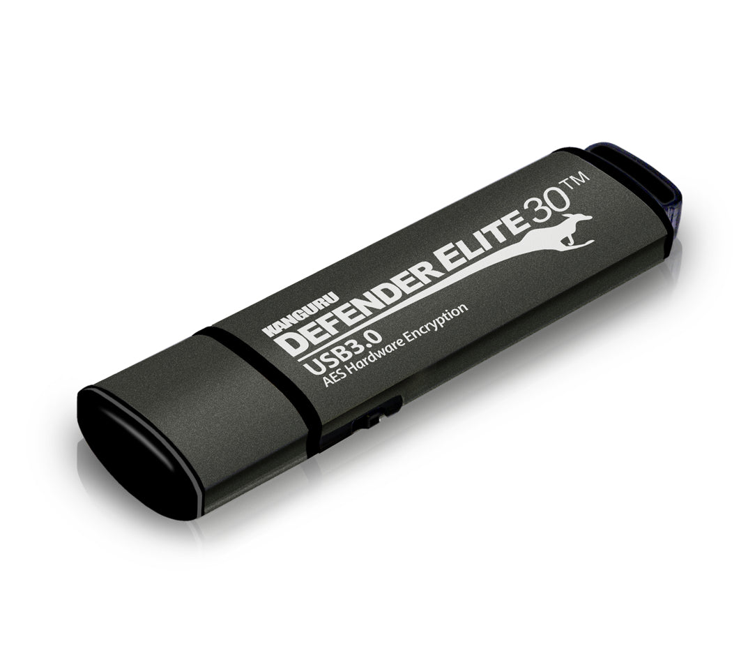 iStorage Kanguru Defender Elite30 – 512 GB, USB 3.2 Gen 1 (USB-A), Hardwareverschlüsselt, Schreibschutz