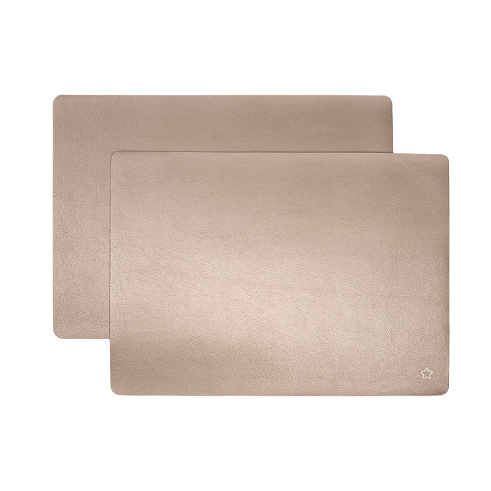 Pichler Tischset Pearl – Kunstleder (PU), Roségold, 46 × 33 cm – 2er-Set
