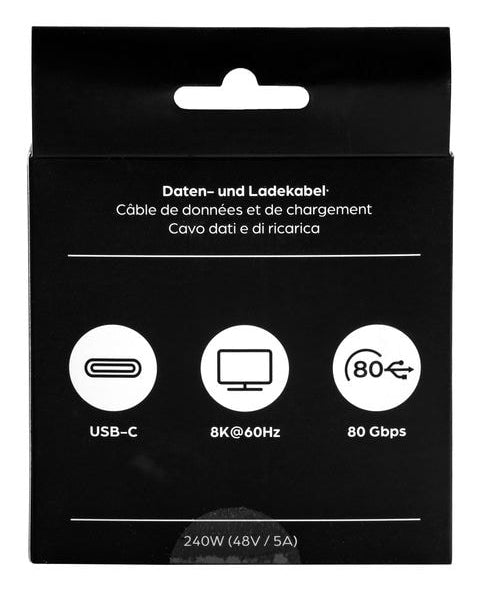 ONIT USB-C auf USB-C Kabel – USB4 80 Gbit/s – 1 m – PD 240 W – Textilmantel, Verstärkt – Weiss