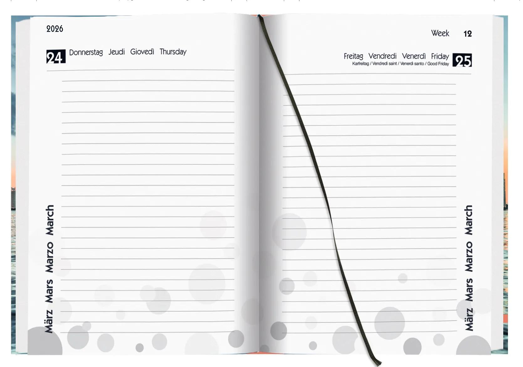 Biella mydiary Schüleragenda – 1 Tag/Seite, gebunden, 12 × 16,5 cm, Aug–Jul, Miami, FSC