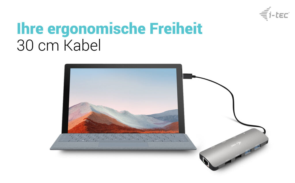 i-tec Metal Nano Dockingstation – USB-C, 2× HDMI, 4× USB-A, 100 W PD, GbE, für Windows/Mac/ChromeOS