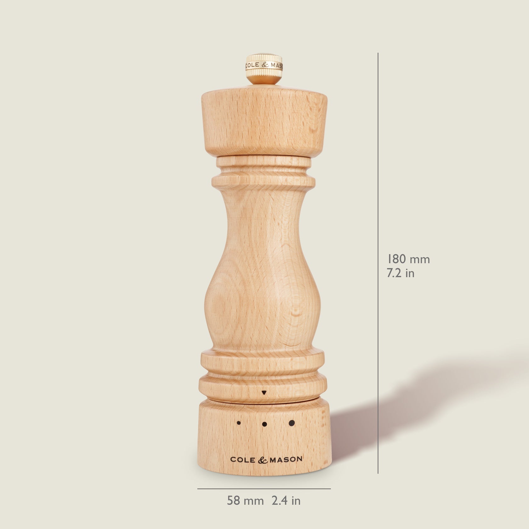 Cole & Mason Salz-/Pfeffermühle 18 cm, Buche, Braun
