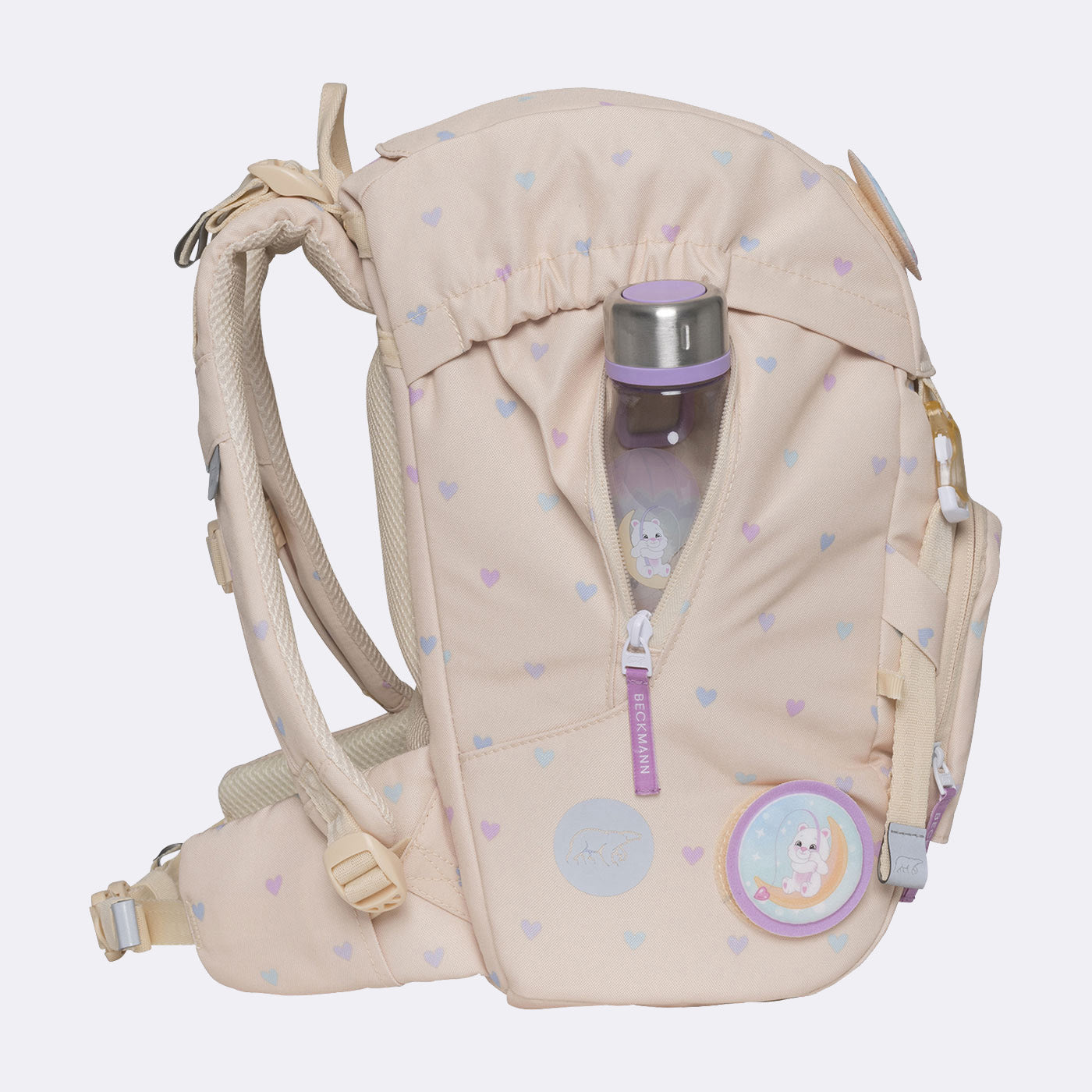 Beckmann Classic – Schulrucksack-Set 6-teilig, Yellow Heart, 22 l, 24×37×25 cm