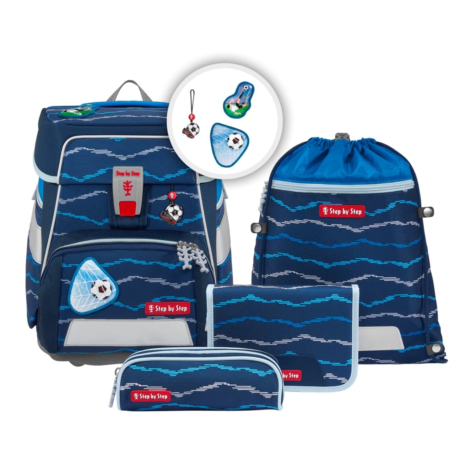 Step by Step Schulrucksack-Set SPACE – 5-teilig – Soccer Lars – Recycelte Materialien