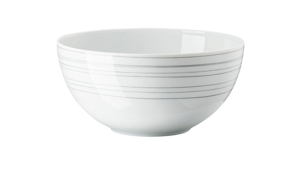 Rosenthal Suppenschüssel TAC Stripes 2.0 – Ø 14,2 cm, Porzellan, Dunkelgrau