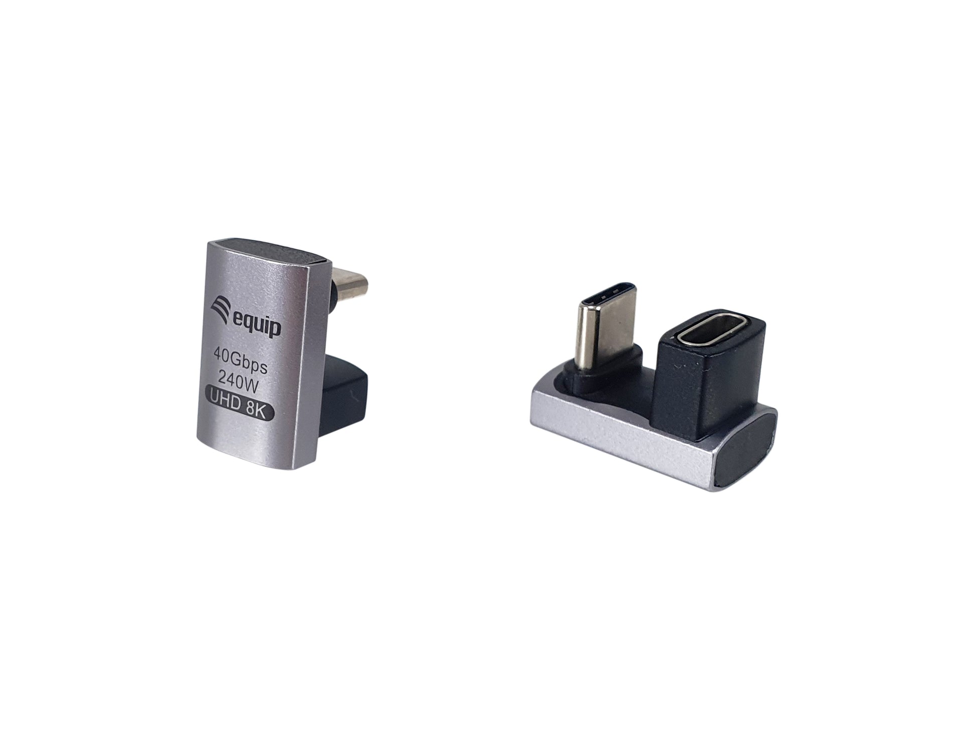 Equip Adapter USB-C zu USB-C – USB4, 40 Gbit/s, PD 240 W, 2er-Pack – Schwarz/Grau
