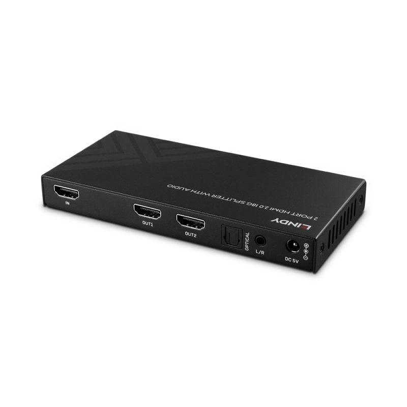 Lindy HDMI-Splitter, 2-Port, 8K60, Audio-Extraktor