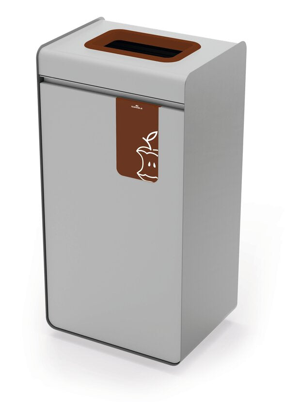 Durable Abfallcontainer – 55 l – Metall, Kunststoff, Braun, Grau – B × H × T 420 × 830 × 330 mm