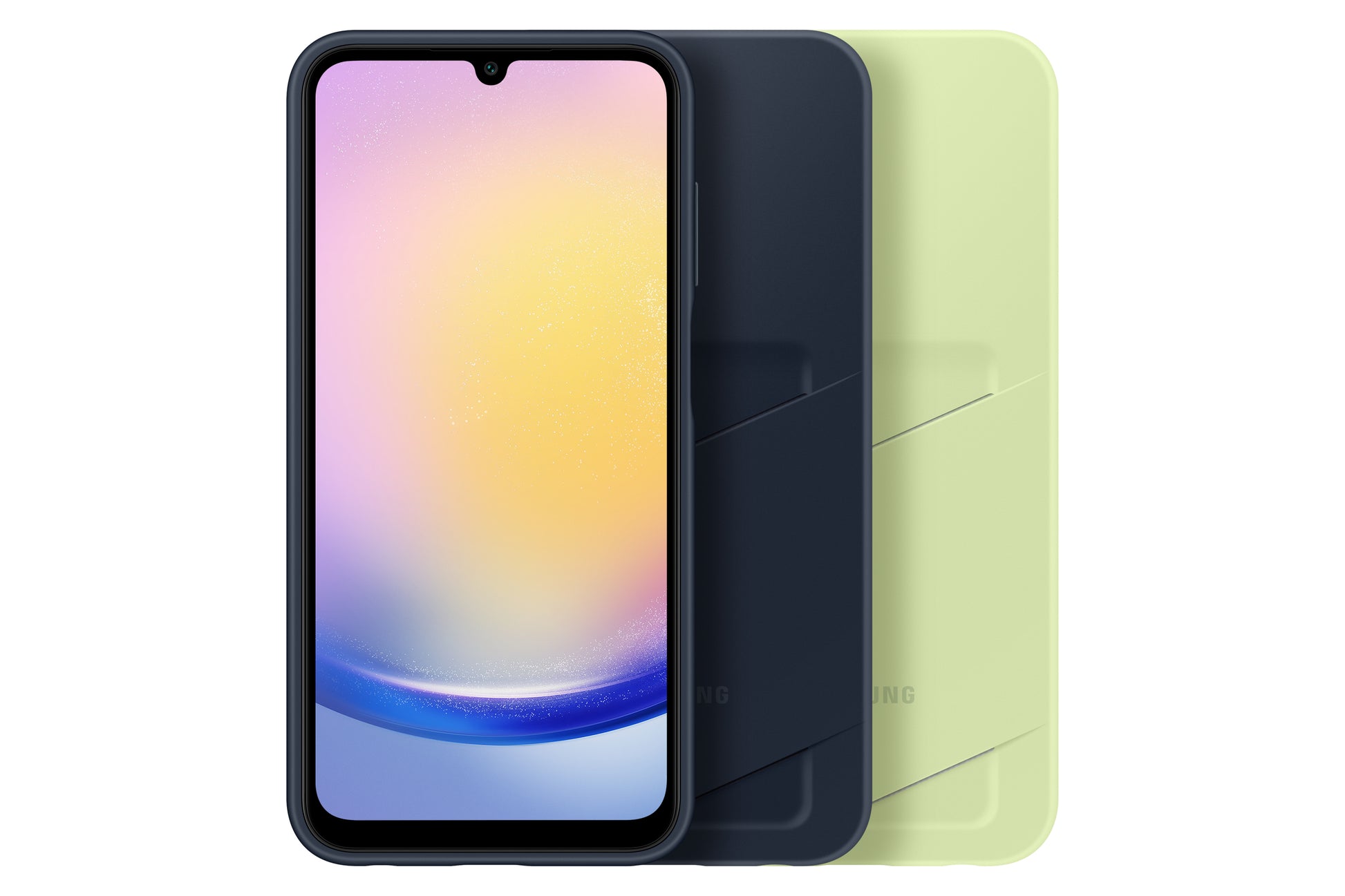 Samsung Backcover – für Samsung Galaxy A25 5G, mit Kartenfach, TPU, Schwarz/Blau, kratzresistent