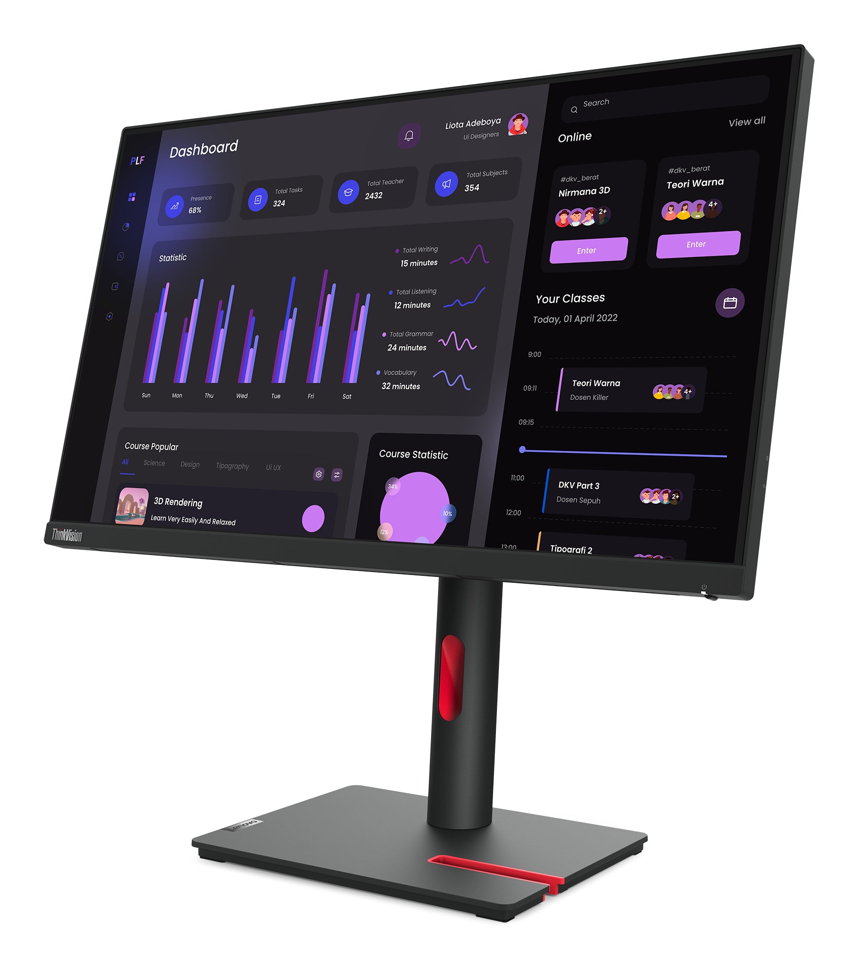 Lenovo ThinkVision T24i-30 – 23,8", 1920 × 1080 (Full HD), IPS