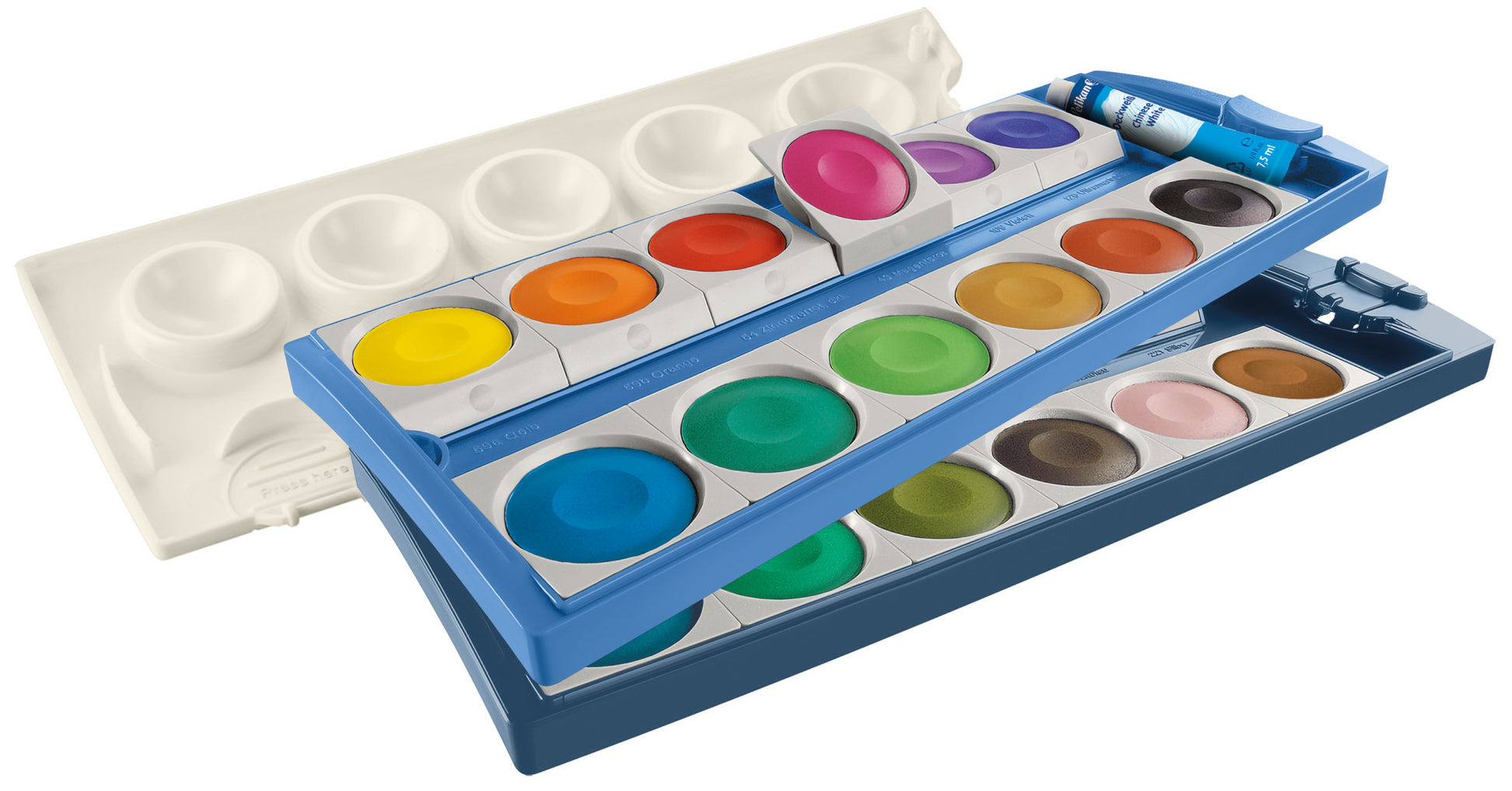 Pelikan K24 eco – Deckfarbkasten – 24 Farben, inklusive Deckweiss