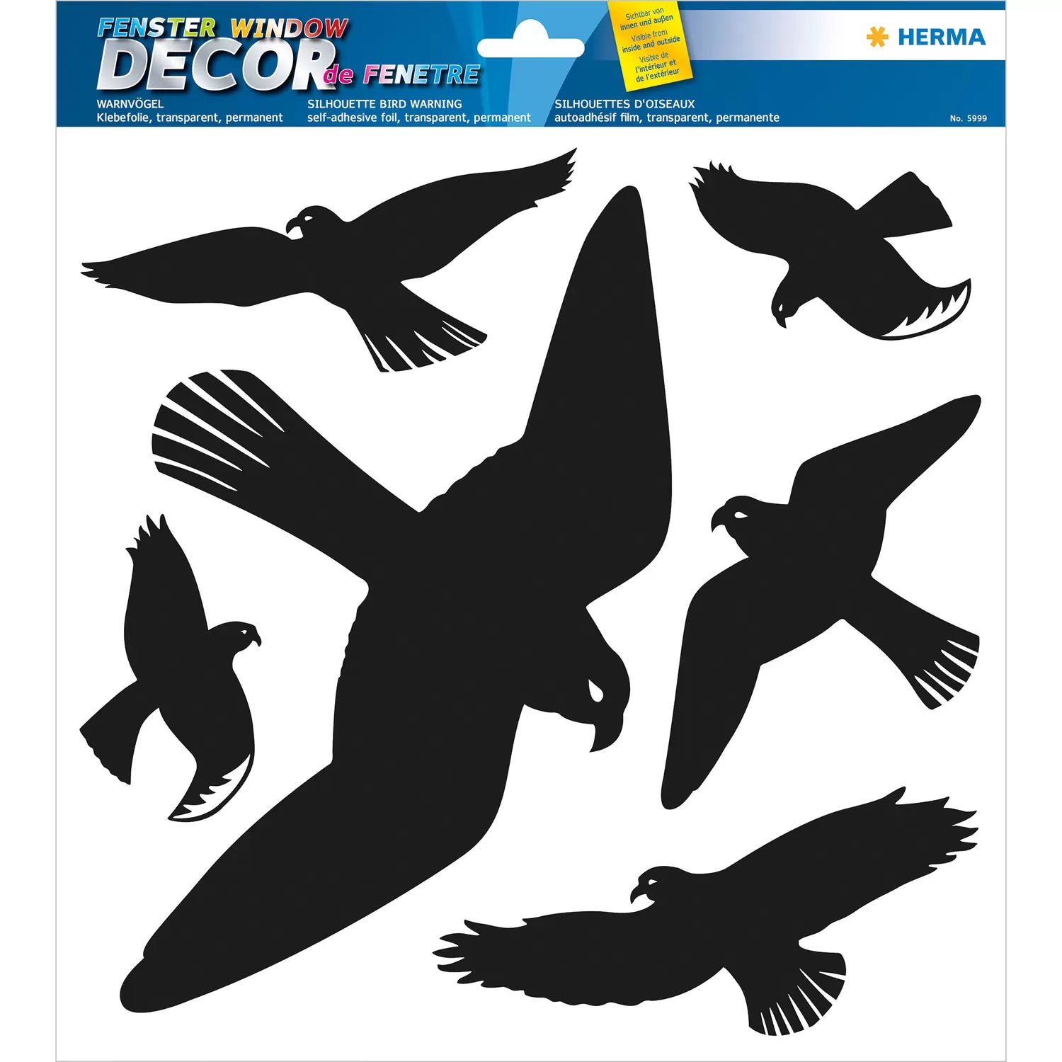 HERMA Warnschild – Warnvögel – 300 mm Höhe – Schwarz, Kunststoff