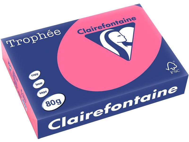 Clairefontaine Kopierpapier – A4, 80 g/m², Eosin – für Inkjet, Laser, Kopierer – FSC, EU Ecolabel – 500 Blatt