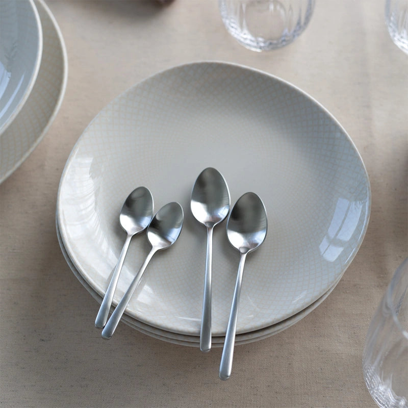 Lunasol Speise-Service Elements North Organic – Set 12-teilig, Ø 27/25/21 cm, Steingut, Beige