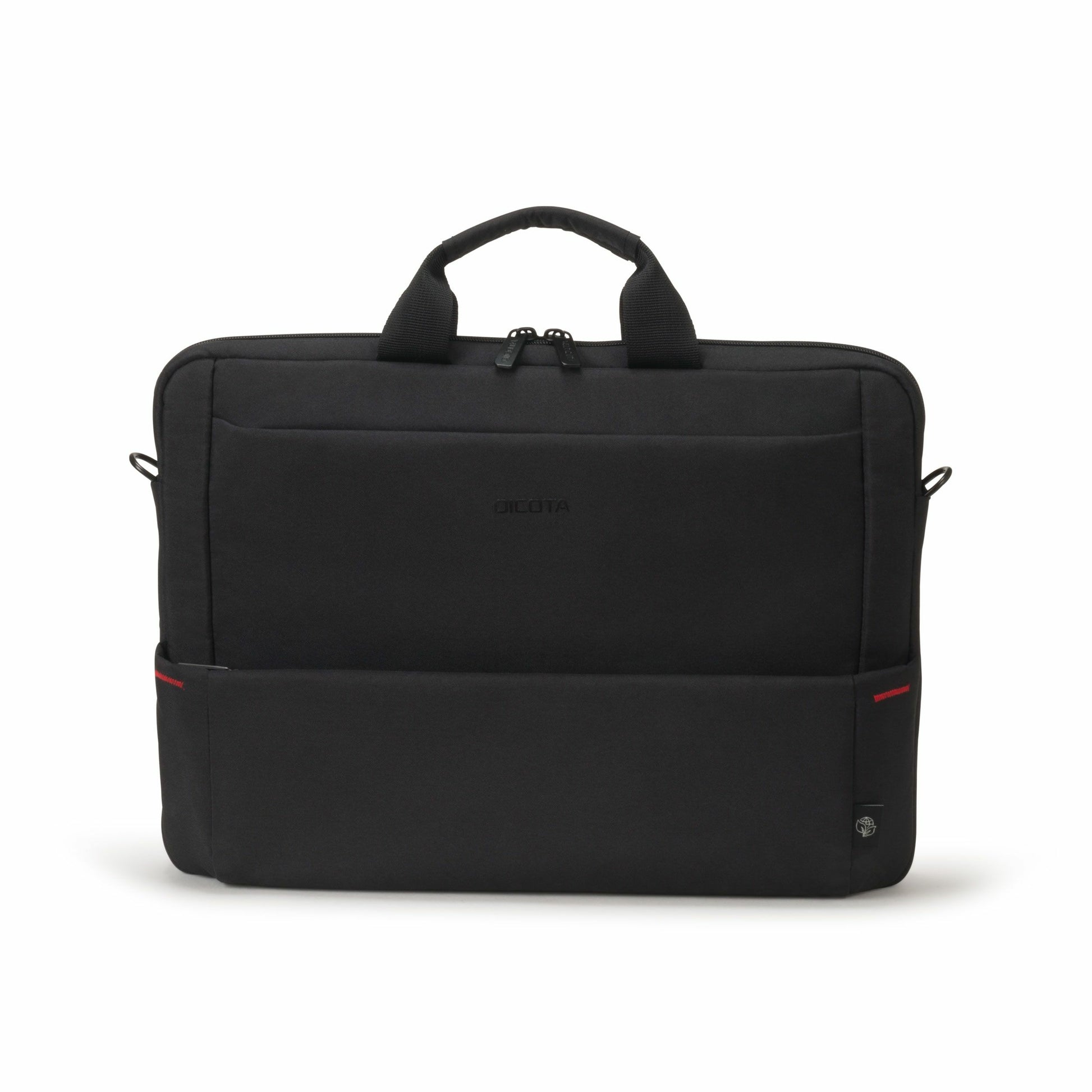 DICOTA Eco Slim Case Plus BASE Notebook-Tasche bis 15,6" – Trolley-Band, abnehmbarer Schultergurt – Schwarz