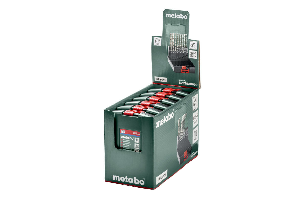 Metabo Bohr- & Bit-Set 1–10 mm Zylinderschaft – für Metall – 19-tlg.