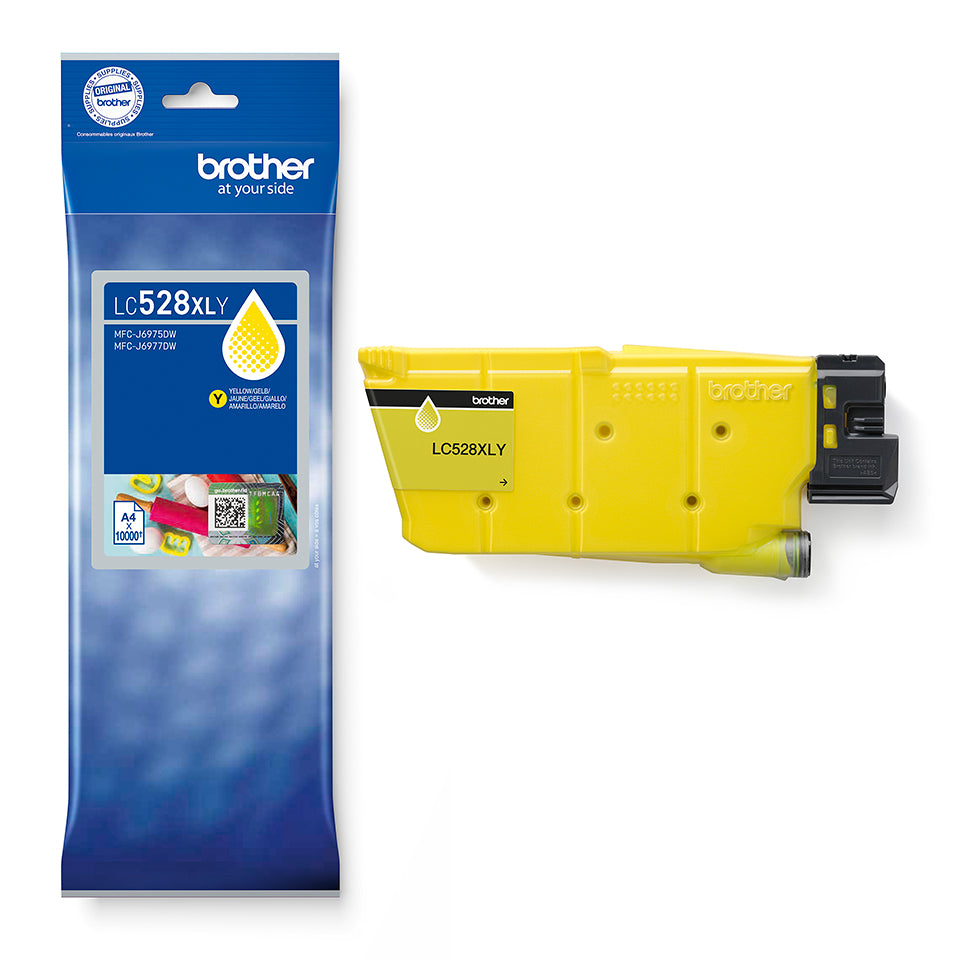 Brother LC528XLY Gelb Tintenpatrone (Original) – 10'000 Seiten – für Brother MFC-J6975DW/MFC-J6977DW