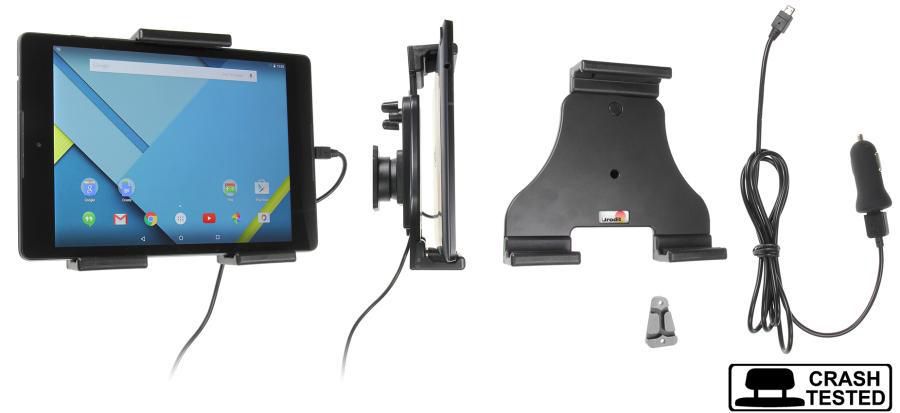 Brodit Active Tablet-Halterung Auto-Kopfstütze – für Tablets 14–19,5 cm, Tiefe ≤2,5 cm – USB-C – Schwarz