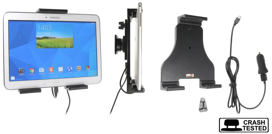 Brodit Tablet-Halterung – Kopfstützenhalterung für Tablets 18–23 cm Höhe, Tiefe bis 2,5 cm – Schwarz