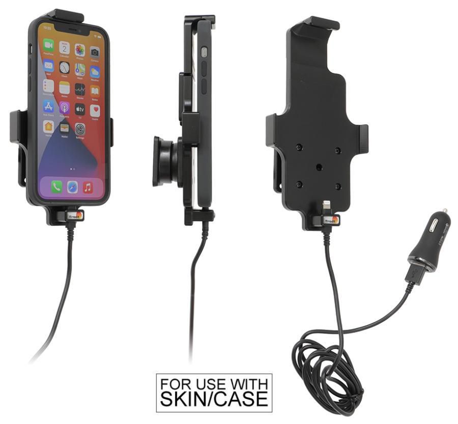 Brodit Active Mobileholder 721091 – Auto-Ladehalterung – Lüftungsschlitz, bis 88 mm, für Apple iPhone, inkl. Z
