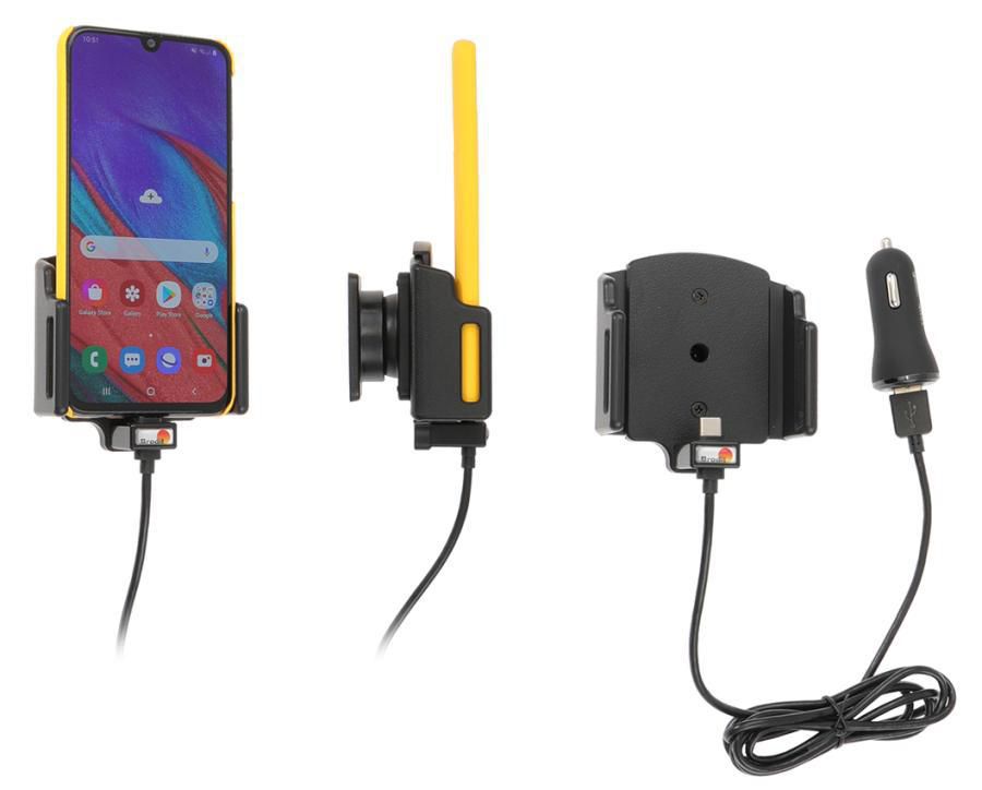 Brodit Auto-Halterung, Lüftung, 360° drehbar, mit Zigarettenanzünder – für Smartphones – Schwarz