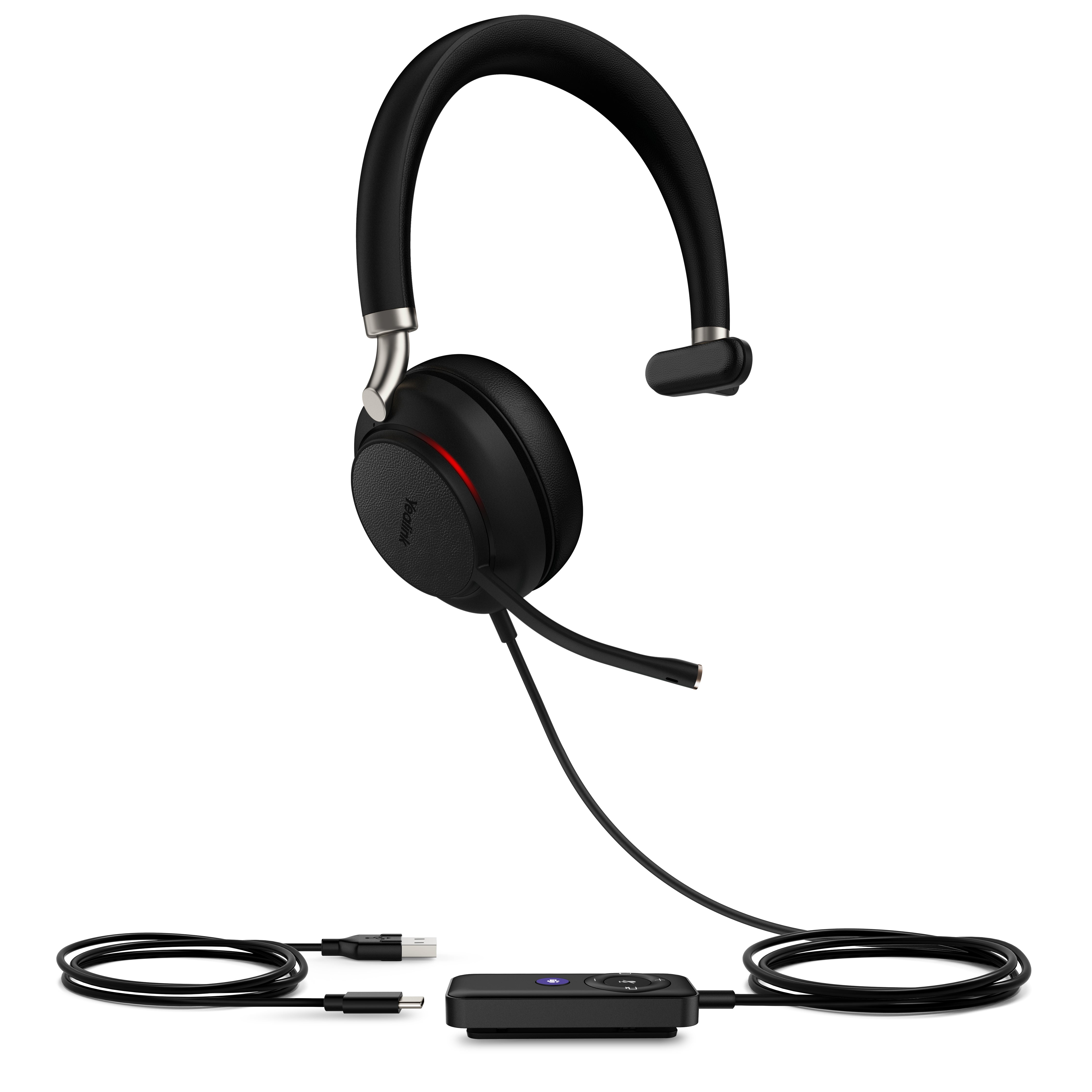 Yealink UH38 Mono UC – Mono Headset – USB-C, Noise-Cancelling Mikrofon, Busylight – Schwarz – für Computer
