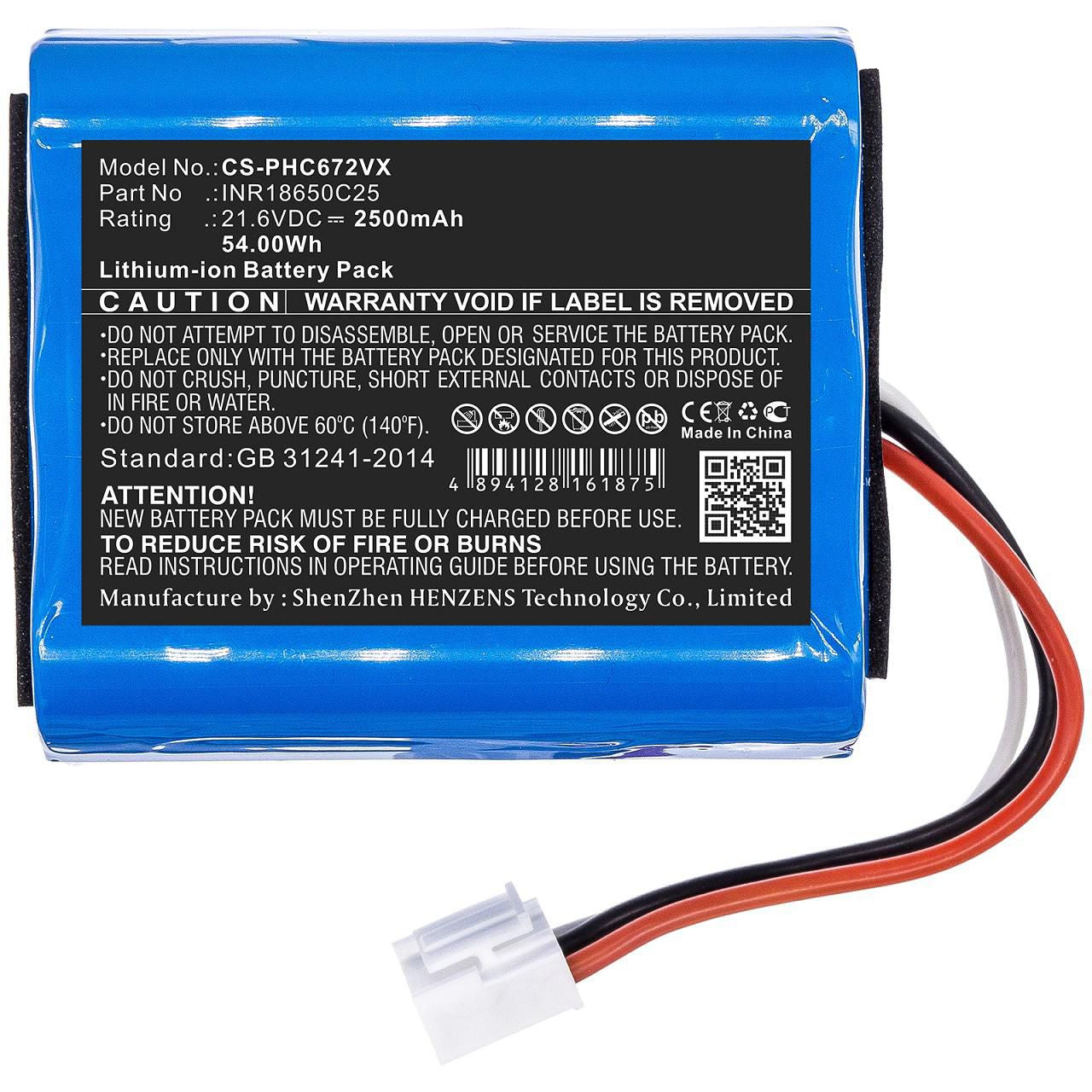 CoreParts Akku 54 Wh – 1 Stück, für Philips FC6721/FC6721/01/FC6722