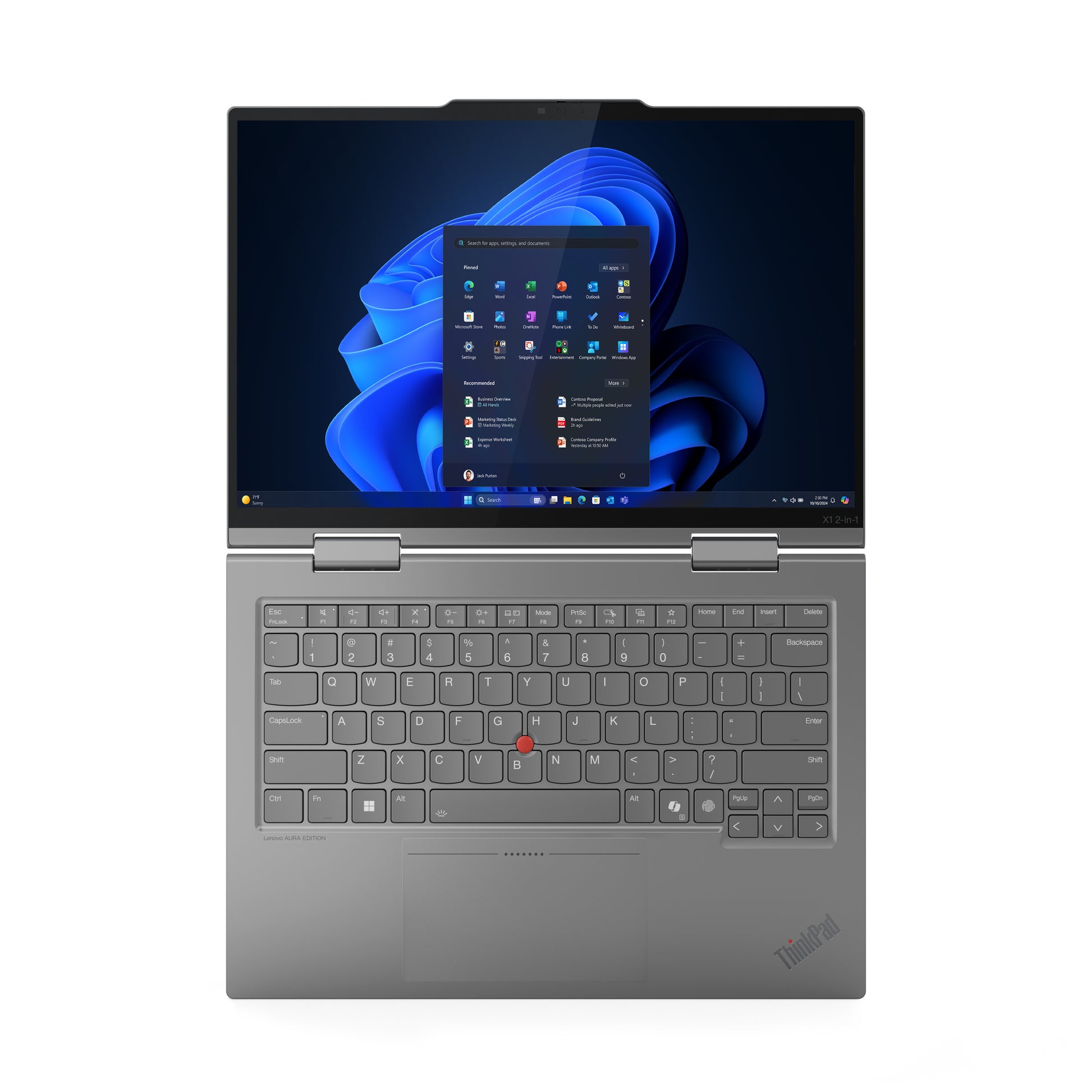 Lenovo ThinkPad X1 2-in-1 Gen 10 – 14", 1 TB, 32 GB RAM, WLAN + 5G, Windows 11 Pro, Grau
