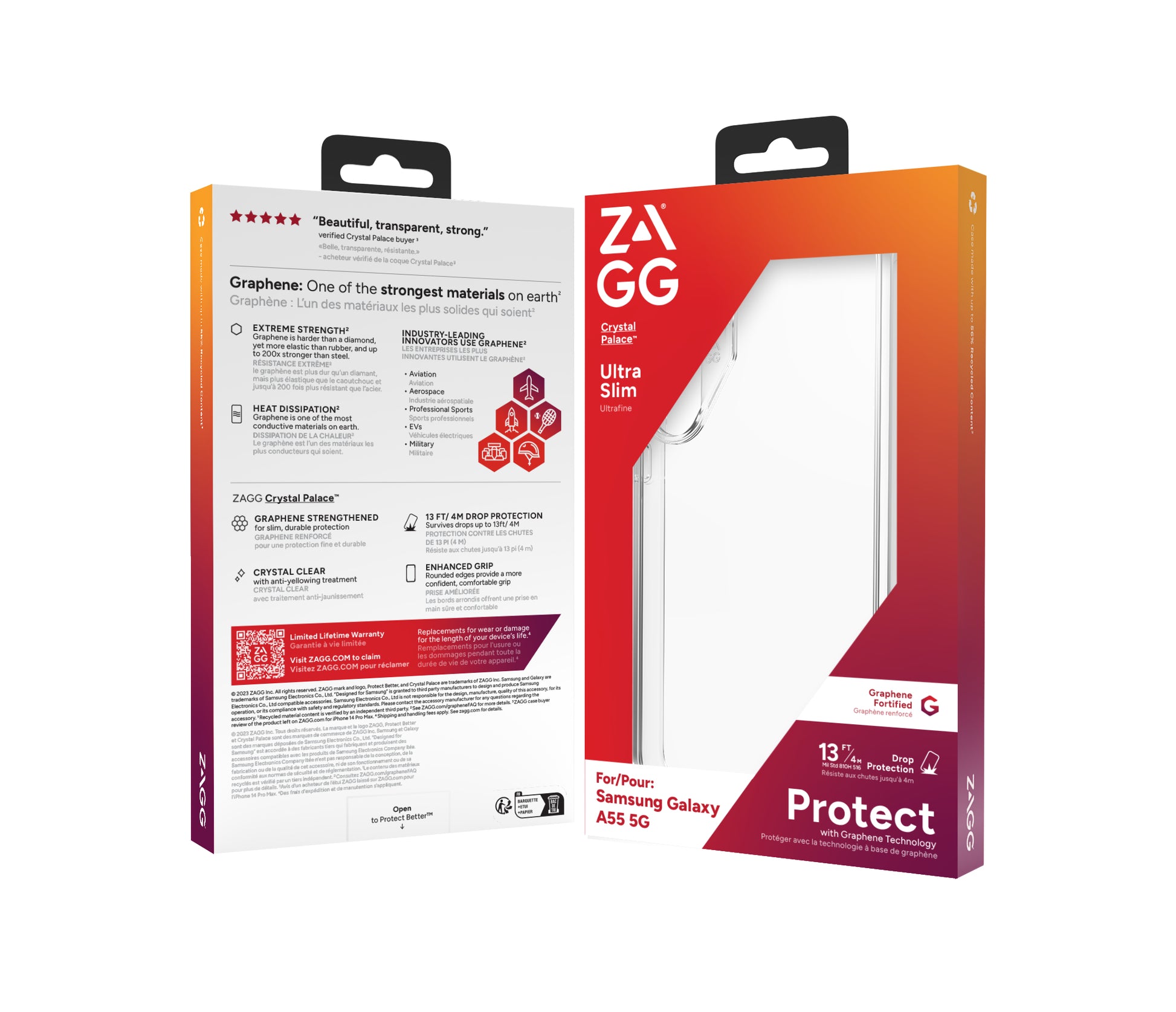 ZAGG Backcover Crystal Palace – für Samsung Galaxy A55 5G – transparent