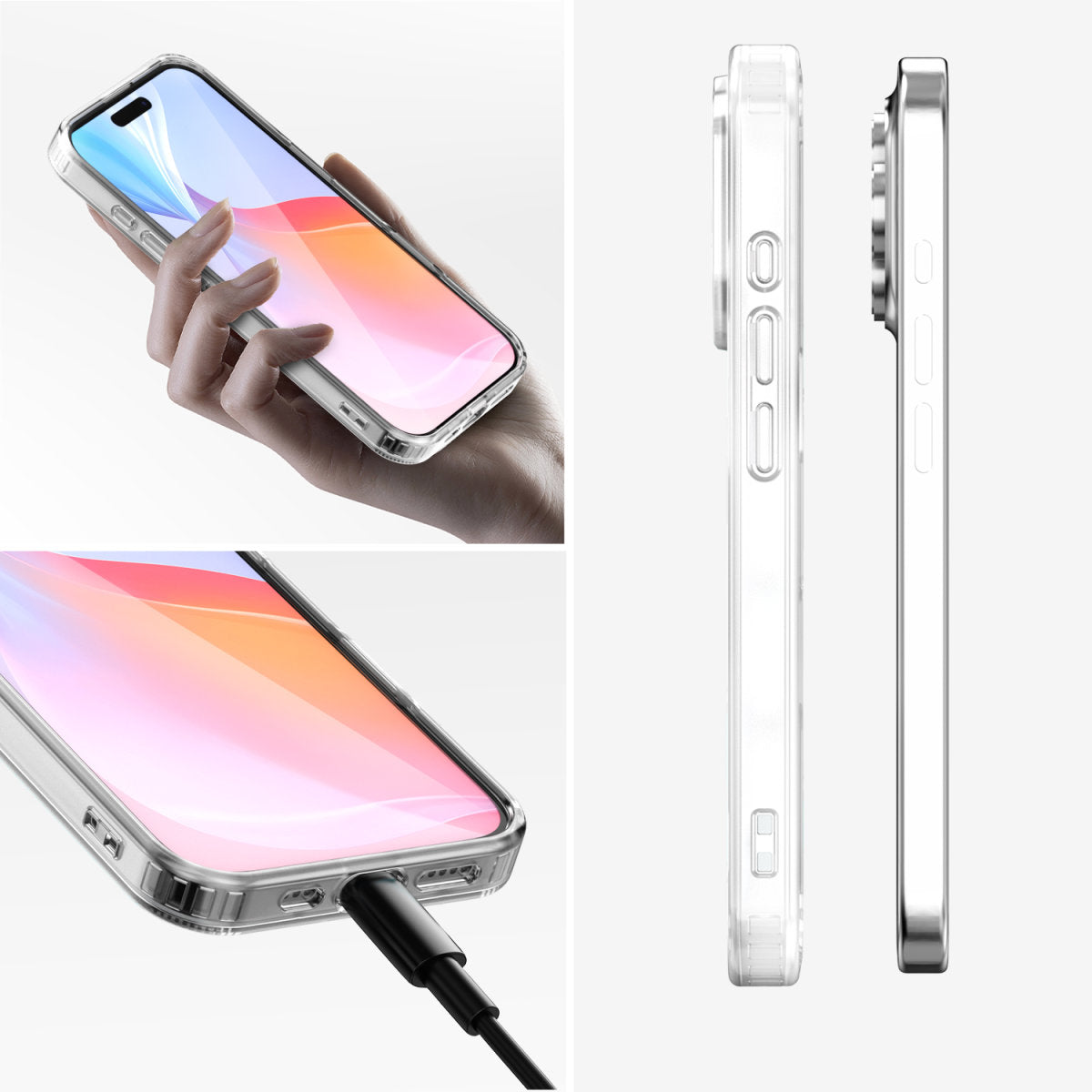 4smarts 360° Premium Set Backcover – für Apple iPhone 16 Pro Max, TPU+PC, Gehärtetes Glas, Transparent