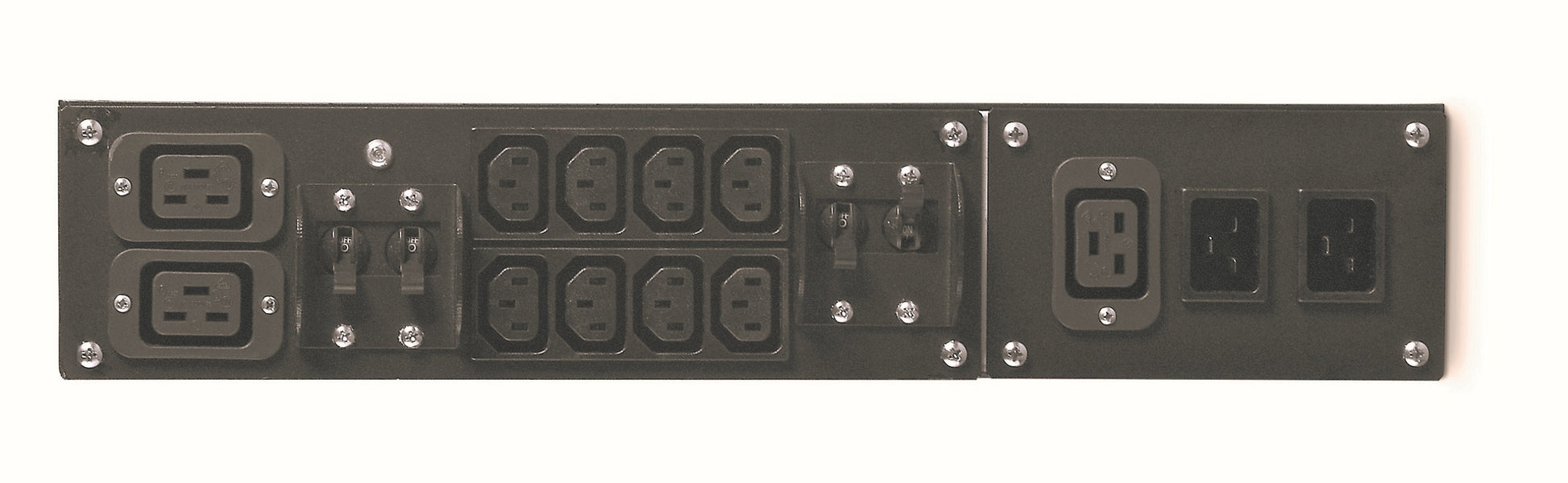 APC Service-Bypass-Panel – 230 V, 32 A, einphasig – C20 IN, 8× C13 + 2× C19 OUT – Schwarz