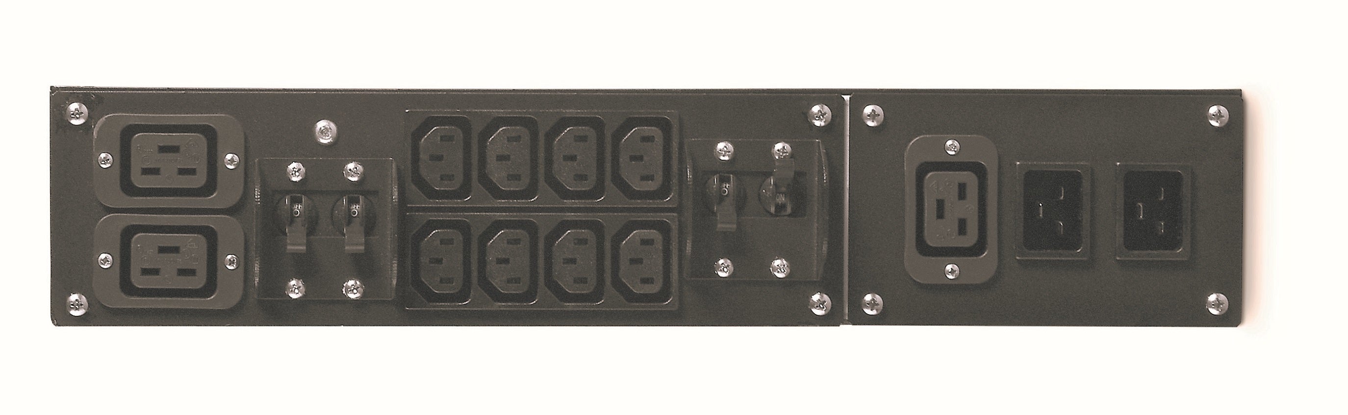 APC Service-Bypass-Panel – 230 V, 32 A, einphasig – C20 IN, 8× C13 + 2× C19 OUT – Schwarz