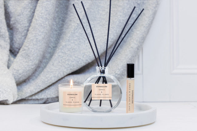 Stoneglow Geschenkset Orris & Ylang Ylang – 3-teilig – Raumduft 120 ml