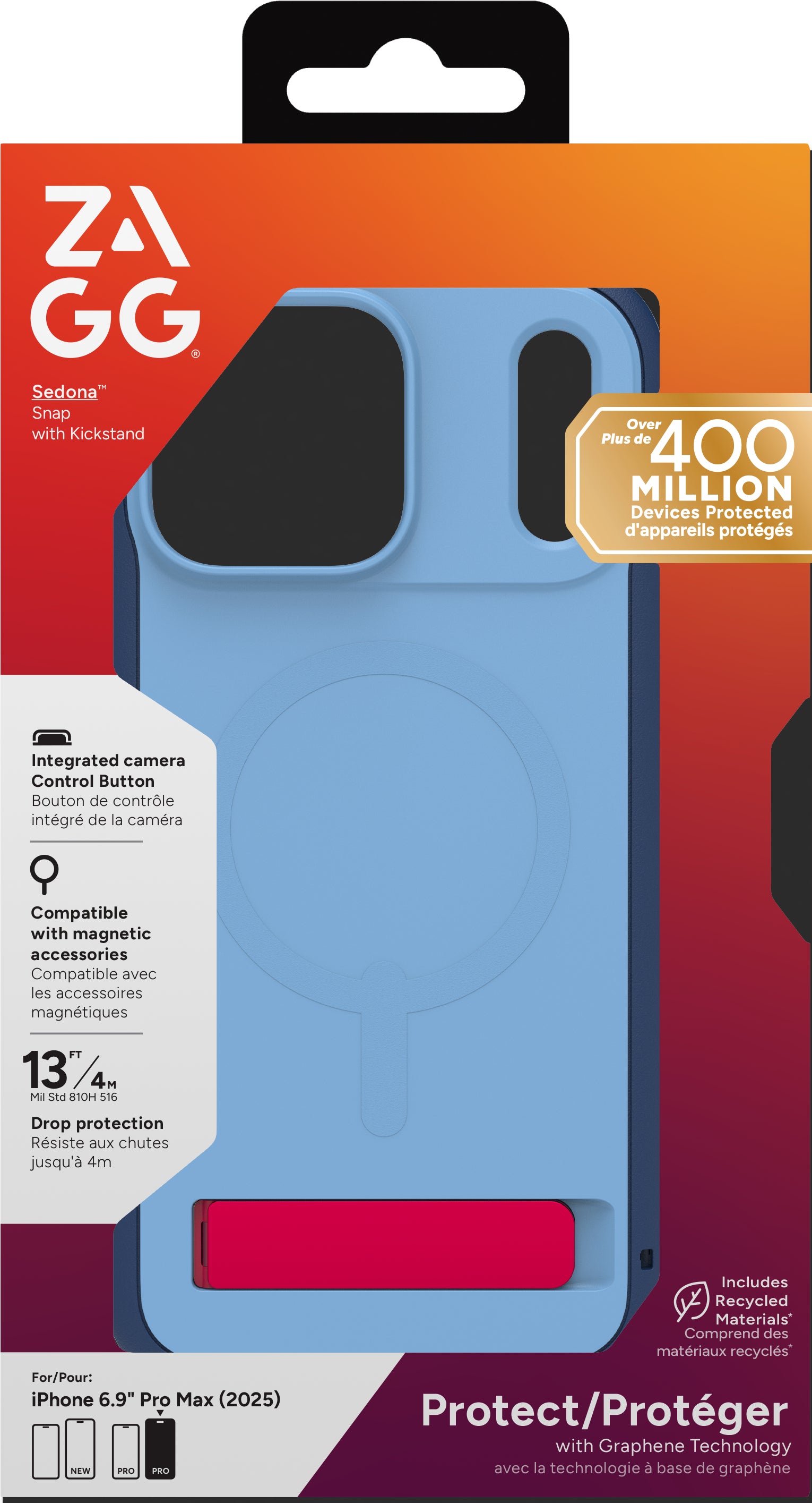 ZAGG Sedona Snap Backcover – für Apple iPhone 17 Pro Max, Blau, Zion Royal Ember, bis 4 m Sturzsicher