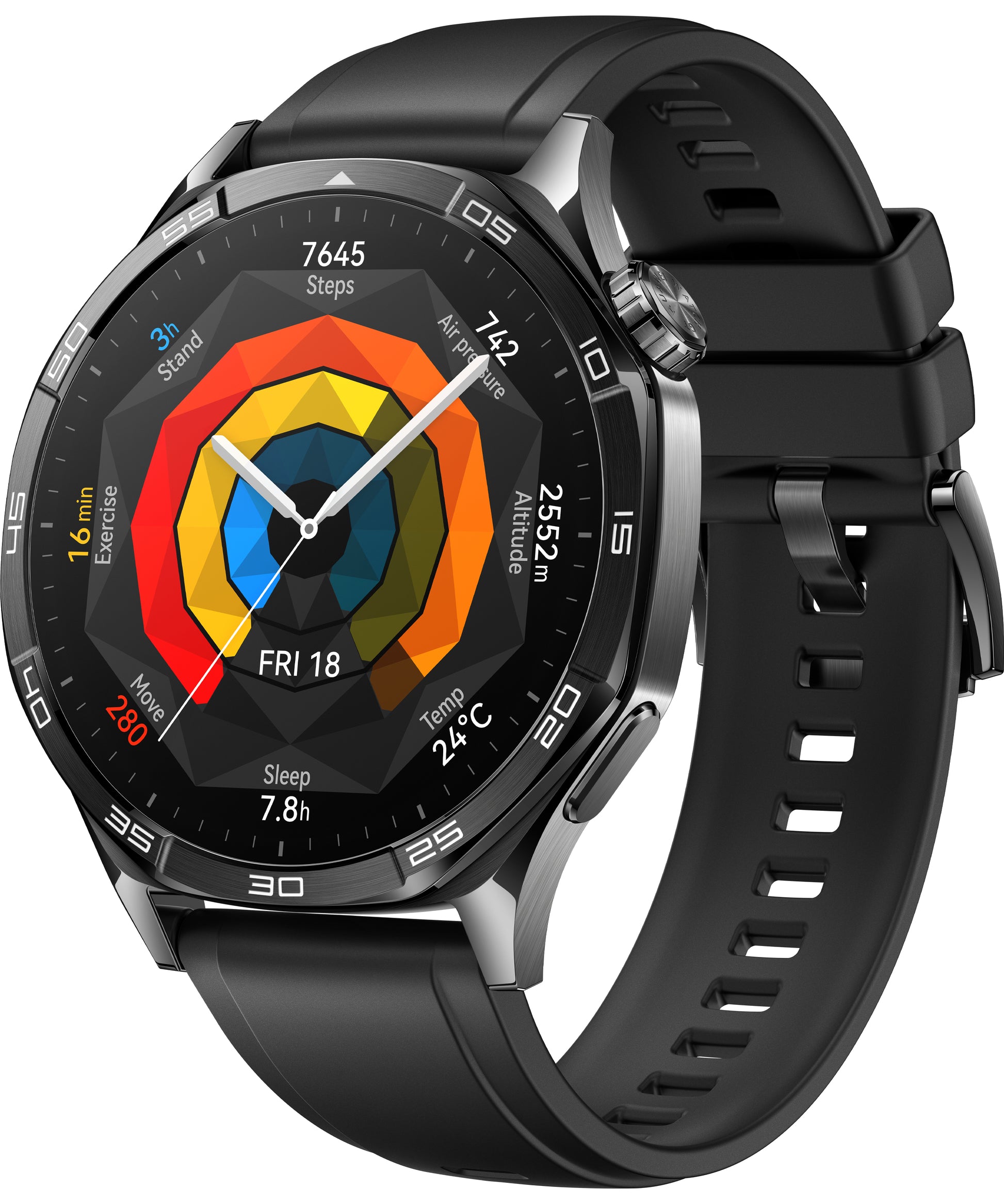 Huawei Watch GT 5 – 46 mm, AMOLED, Edelstahl, Schwarz, 5 ATM