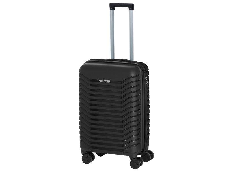 KOOR Manila – Hartschalen-Trolley, 63 l, 4 Rollen (Spinner), TSA-Schloss, PP, Schwarz, 40 × 66 × 26 cm