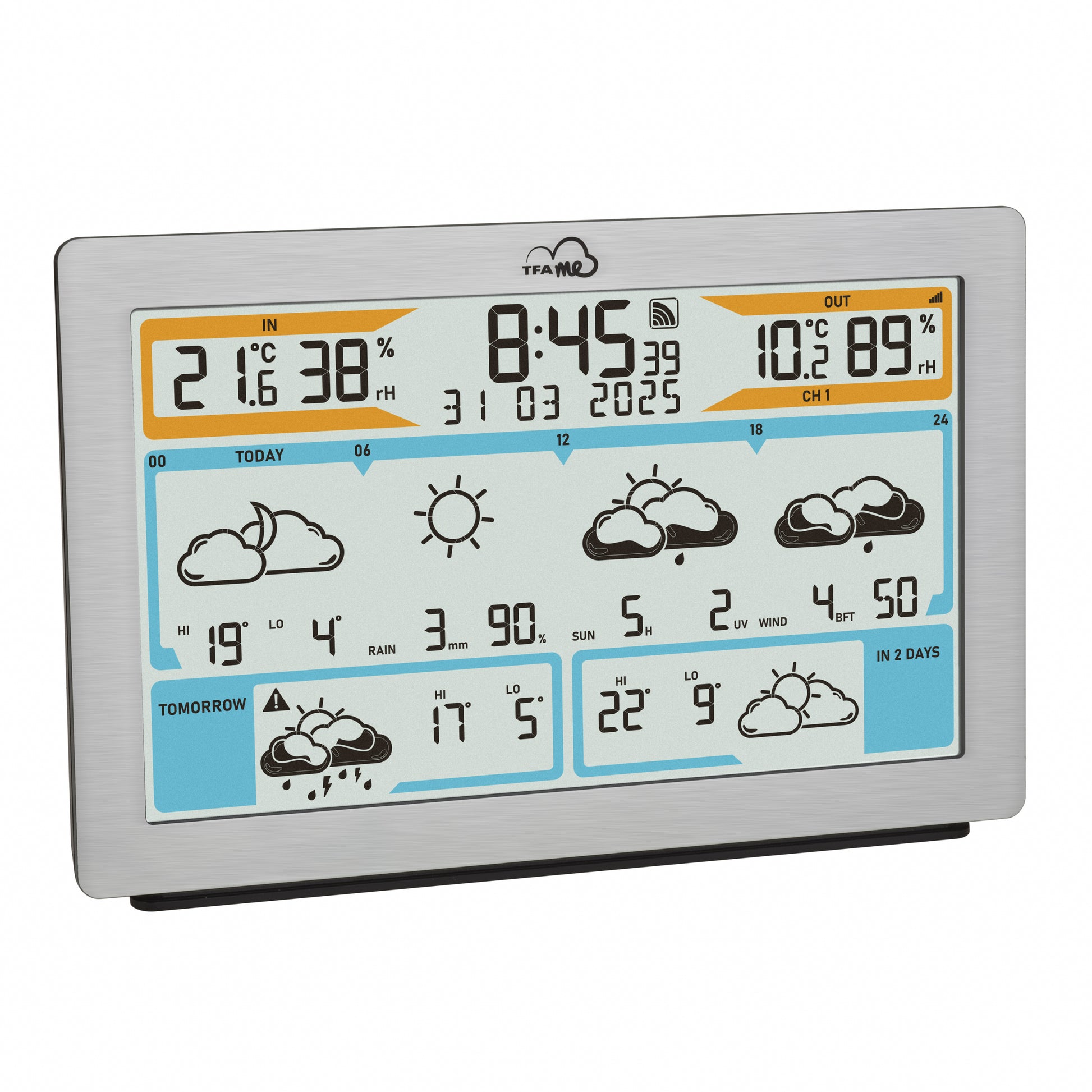 TFA-Dostmann TFA.me ID-02 Sensor-Gateway/Monitor – WLAN, −40–60 °C, 10–99 %, Innen/Aussen