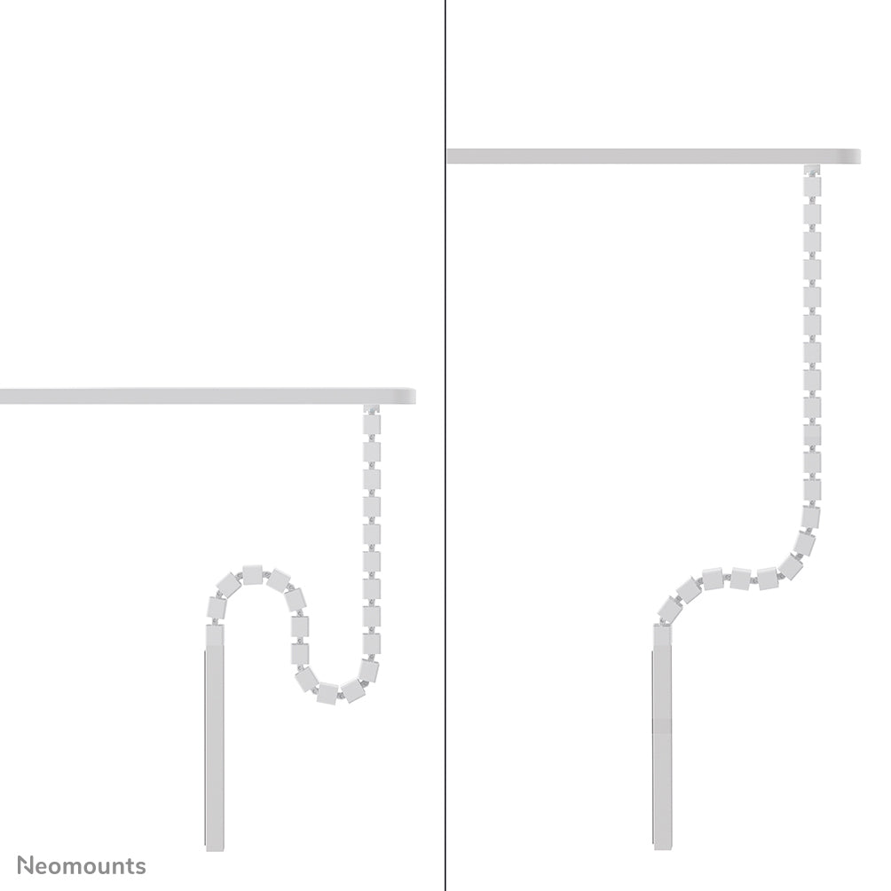 Neomounts Kabelmanagementarm, Tischmontage, magnetische Abdeckung, höhenverstellbar – weiss