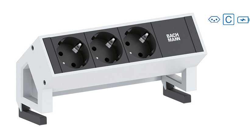 Bachmann Desk 2 Steckdosenleiste CH-Steckdosen 2× – USB×2 – Weiss