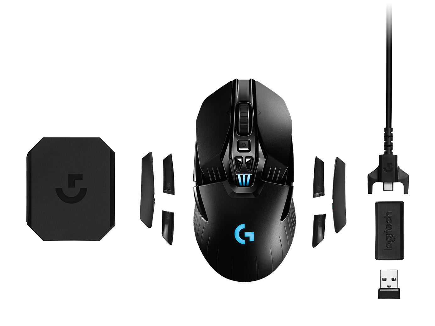 Logitech G G903 LIGHTSPEED – Gaming-Maus – Kabellos (2,4 GHz), 25600 DPI, RGB-Beleuchtung, beidhändig, Schwarz