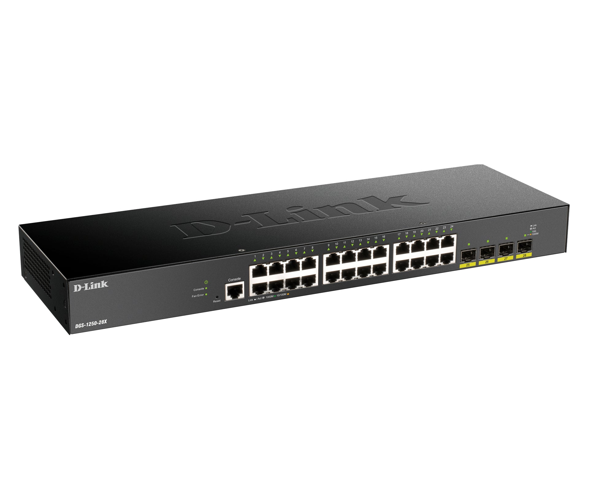D-Link DGS-1250-28X/E – Managed L3 Switch – 24× 1G, 4× SFP+, 19", 1U