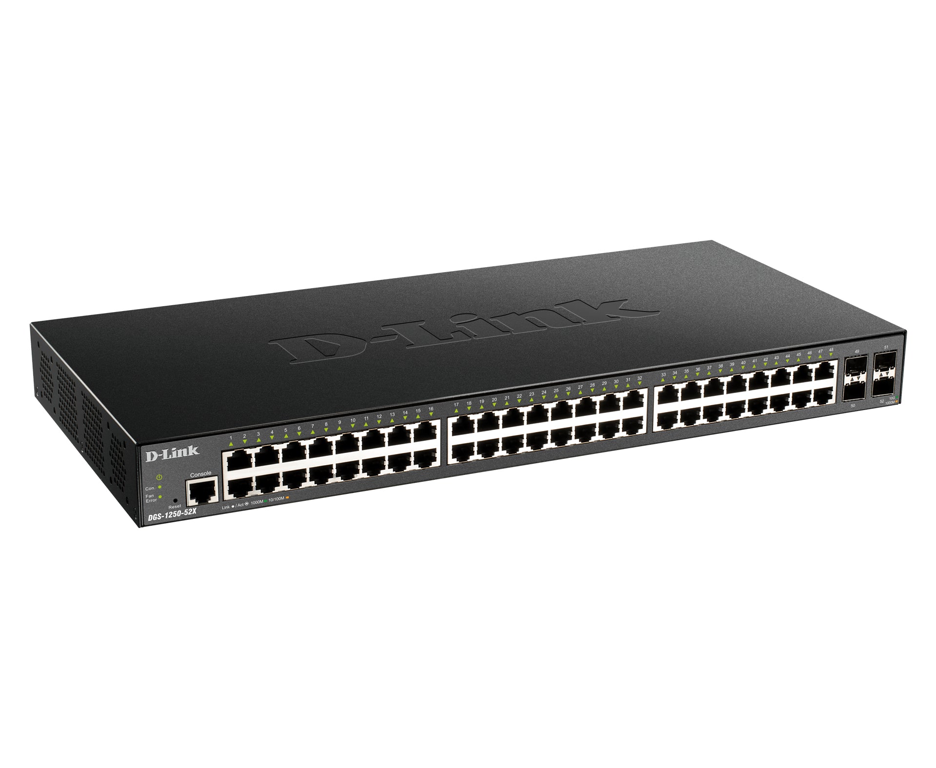D-Link DGS-1250-52X – Smart Managed L3 Switch – 48× 1G, 4× SFP+, 19", 1U