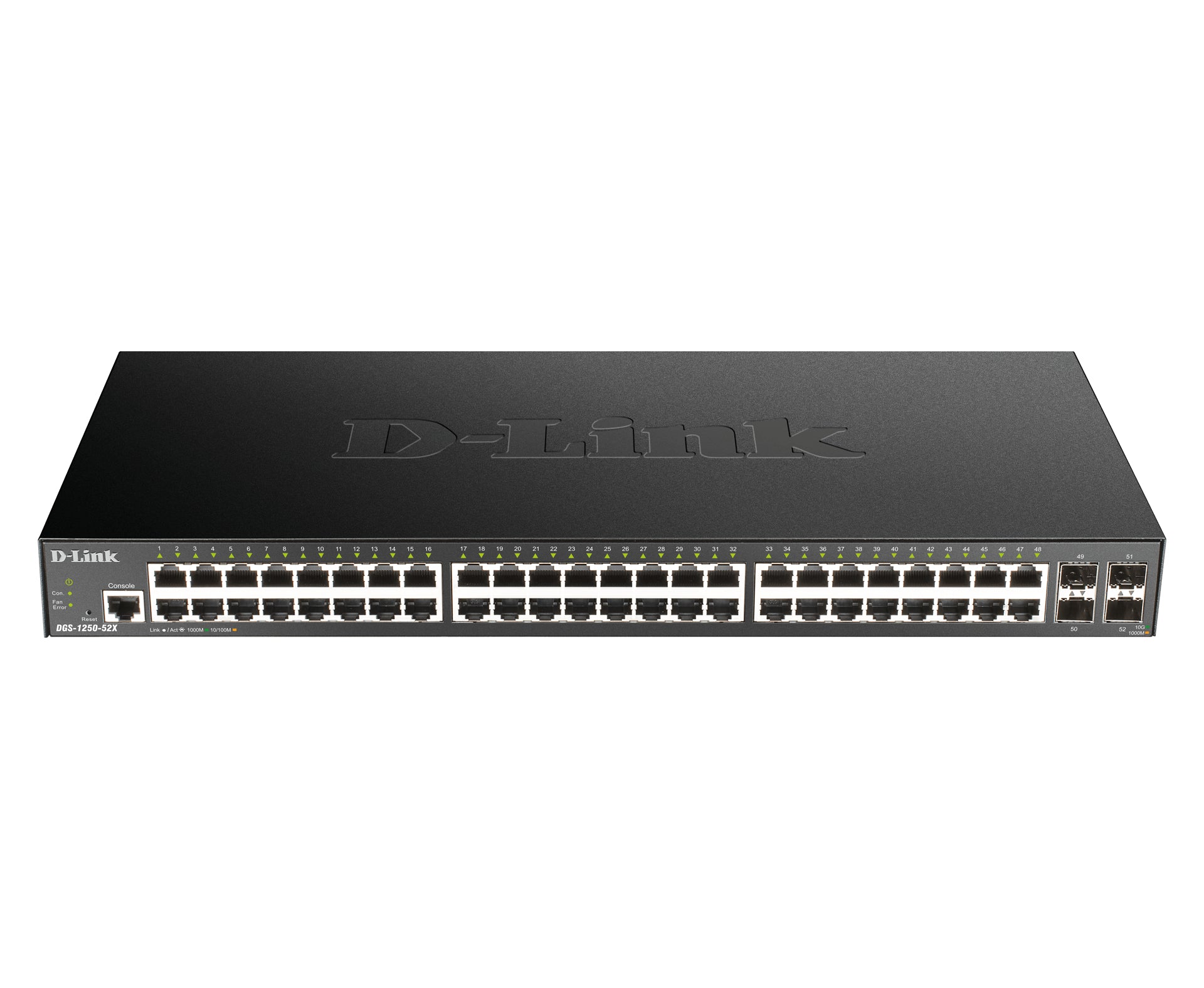 D-Link DGS-1250-52X – Smart Managed L3 Switch – 48× 1G, 4× SFP+, 19", 1U