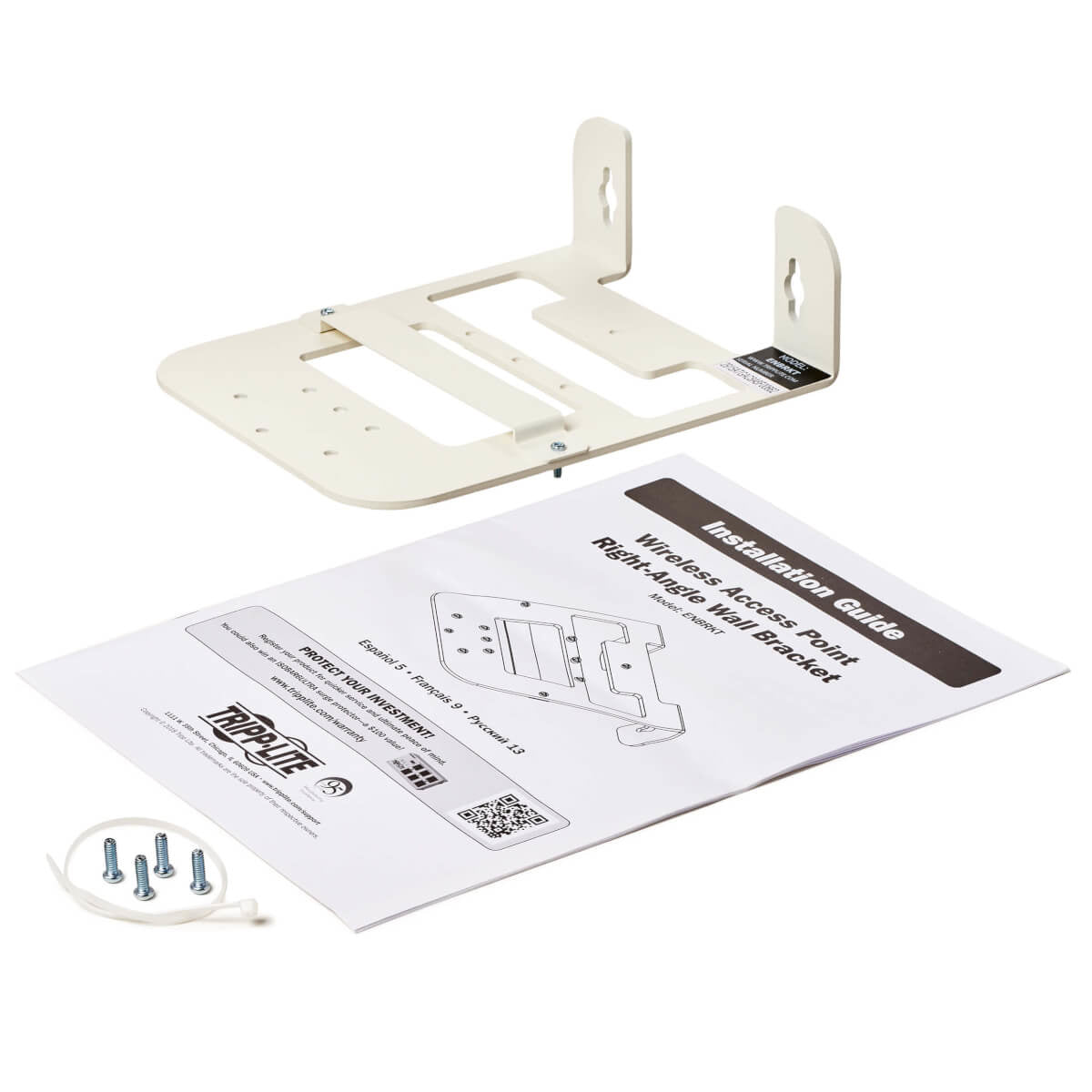 Tripp Lite ENBRKT – Wandhalterung für WLAN-Zugangspunkte, Stahl, Weiss, Tragkraft 5 kg, 177,8×217,9×65,3 mm