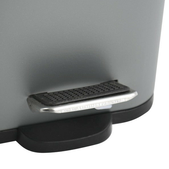 Spirella Tisch-Abfallbehälter – 5 l, mit Deckel, Stahl, grau – B × H × T 140 × 290 × 280 mm