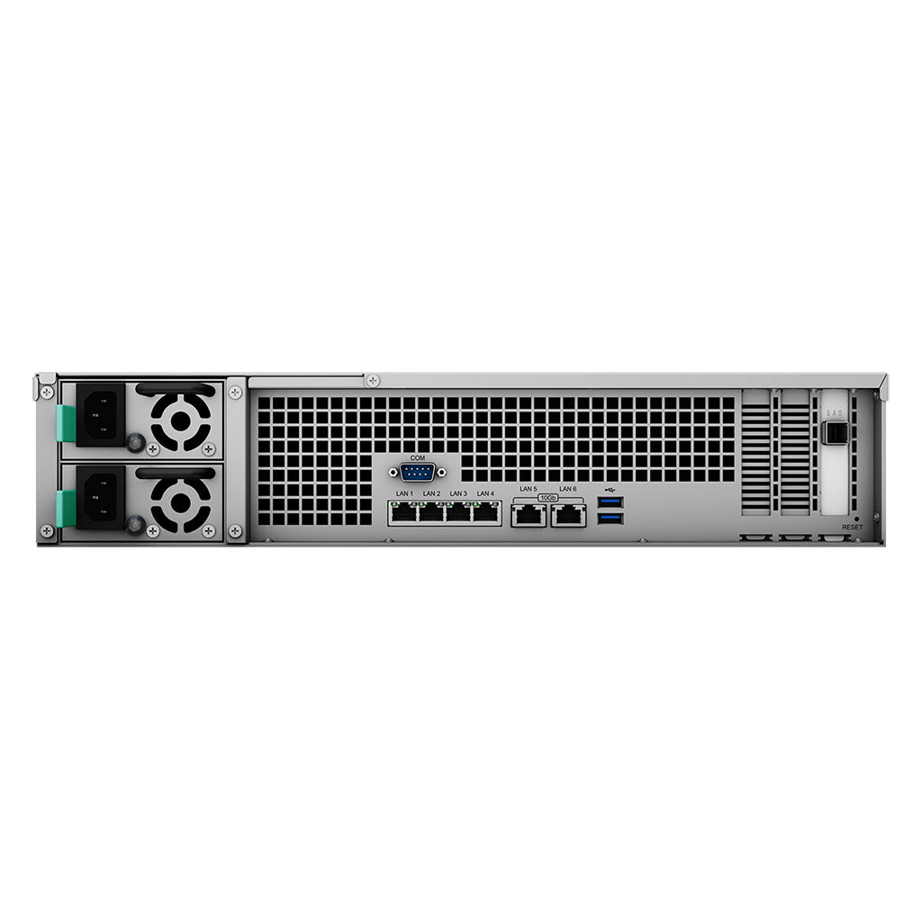 Synology SA3400 – 12-Bay Rack 2U NAS – Intel Xeon D-1541, 16 GB RAM, 10GbE, DSM, redundantes Netzteil