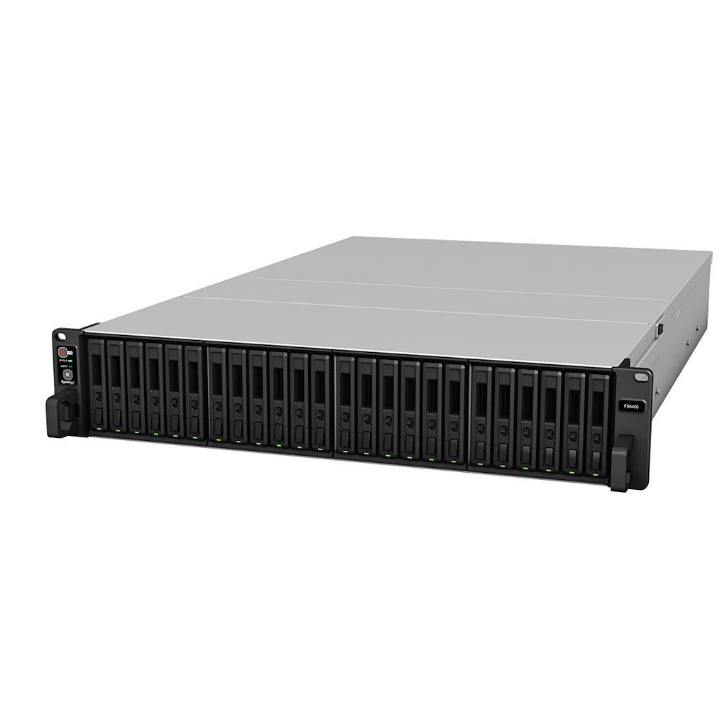 Synology FS6400 – 24-Bay Rack 2U NAS – Intel Xeon Silver 4110, 32 GB RAM, 1GbE, redundantes Netzteil