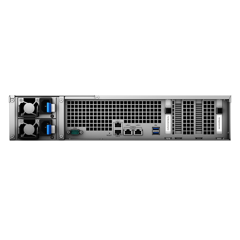 Synology FS6400 – 24-Bay Rack 2U NAS – Intel Xeon Silver 4110, 32 GB RAM, 1GbE, redundantes Netzteil