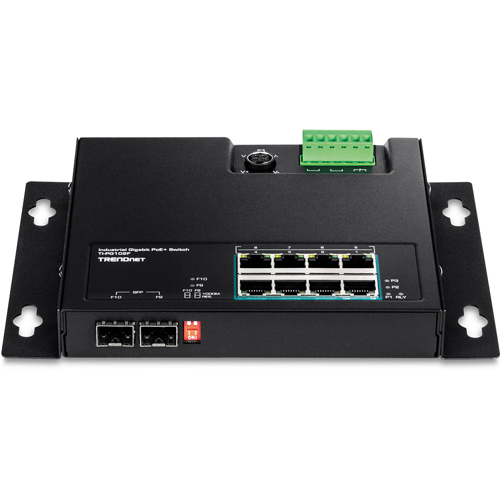 Trendnet TI-PG102F – Switch – 8× 1G, 2× SFP, PoE+, PoE-Budget 240 W, Wandmontage