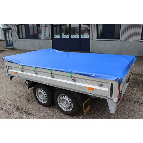 Zurrfix Abdeckplane – 2,5 m × 3,5 m, 650 g/m², Blau, eckig, wasserfest, mit Seil, Ösen alle 100 cm